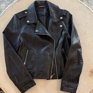 Women’s Tommy Hilfiger Black Faux Leather Asymmetric Moto Jacket Small